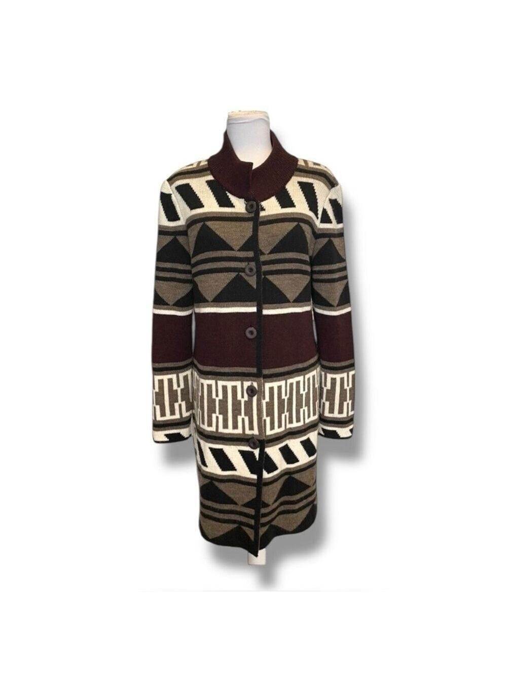 GiGiO Italy Southwest Geometric Knit Cardigan Coat Sweater Jacket Women’s XL